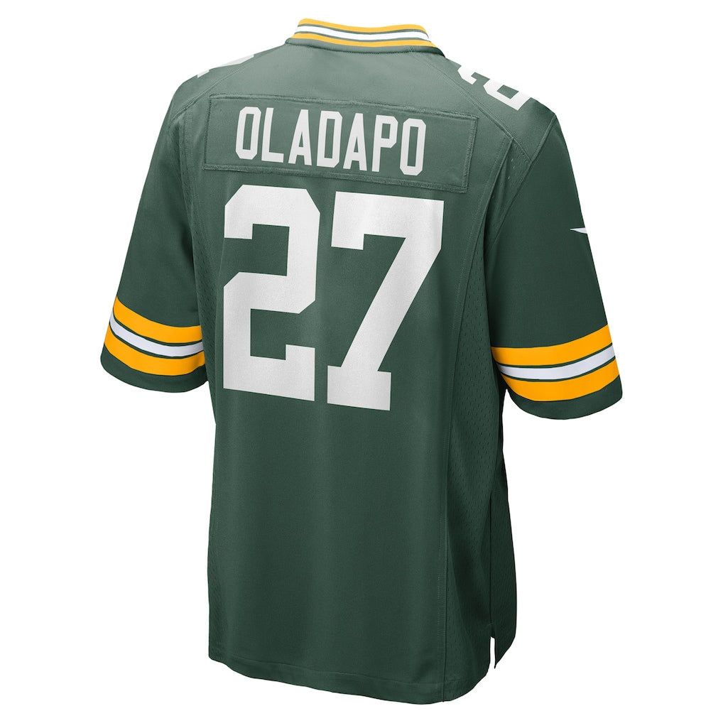 Mdoa GB.Packers #27 Kitan Oladapo Green Game Jersey