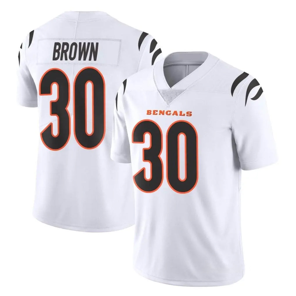 C.Bengals #30 Chase Brown Player White Vapor Untouchable Limited Home Game Mdoa Stitched Jerseys