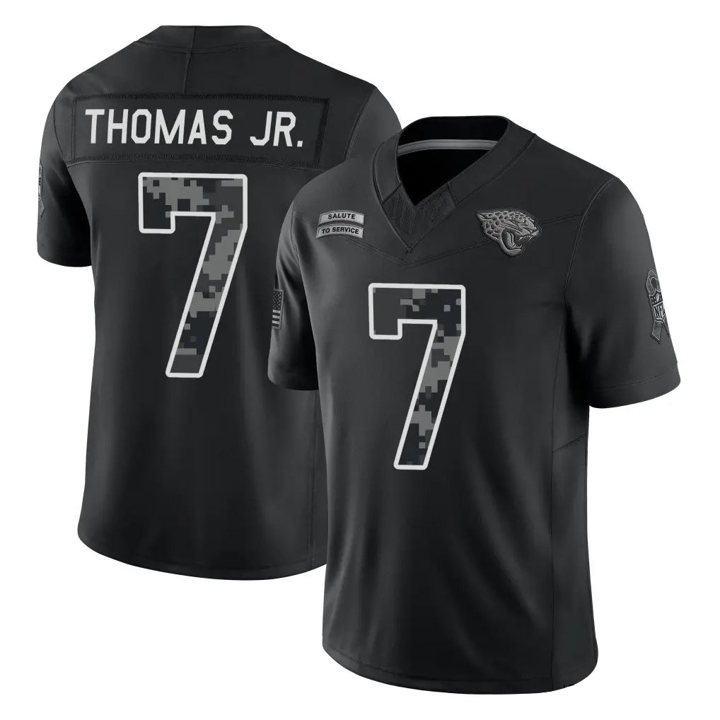 J.Jaguars #7 Brian Thomas Jr. Player Black Limited 2026 Salute to Service Home Game Mdoa Stitched Jerseys
