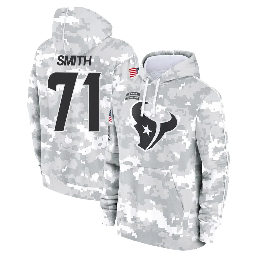 H.Texans #71 Braden Smith Player Arctic Camo Salute to Service Hoodies Limited Game Mdoa Stitched Jerseys