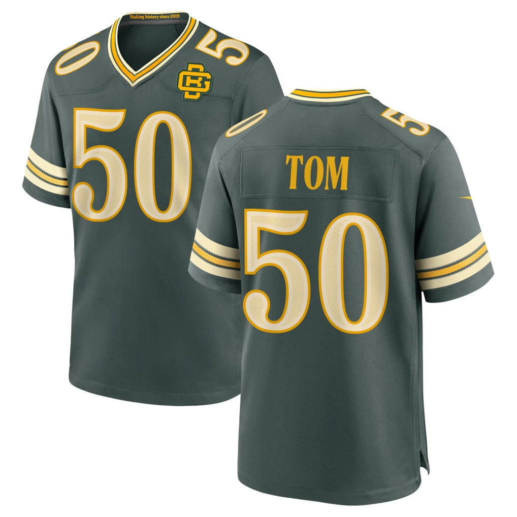 GB.Packers #50 Zach Tom Player Green 2026 Rivalries Collection Home Game Mdoa Stitched Jerseys