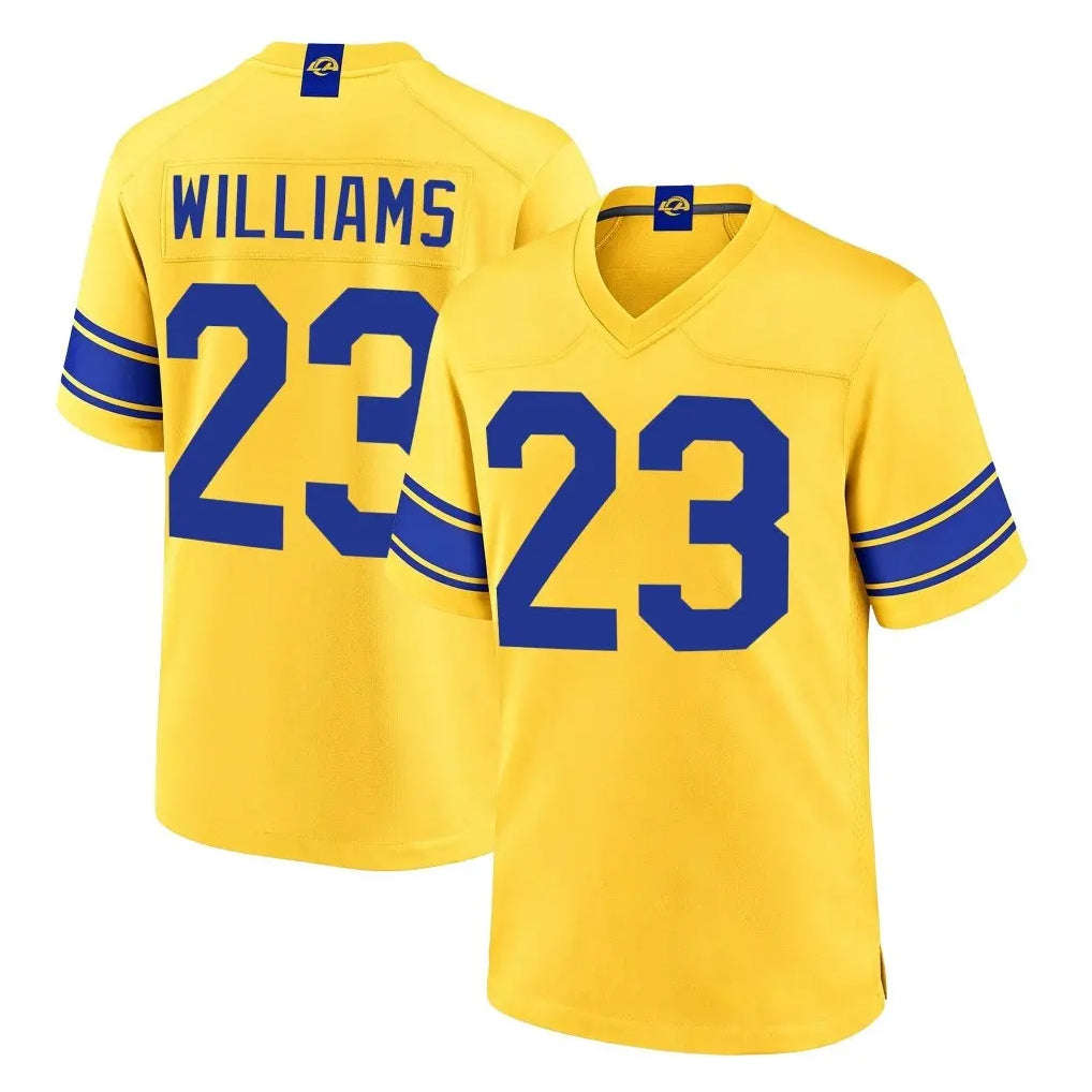 LA.Rams #23 Kyren Williams Player Gold Classic Sol Home Game Mdoa Stitched Jerseys