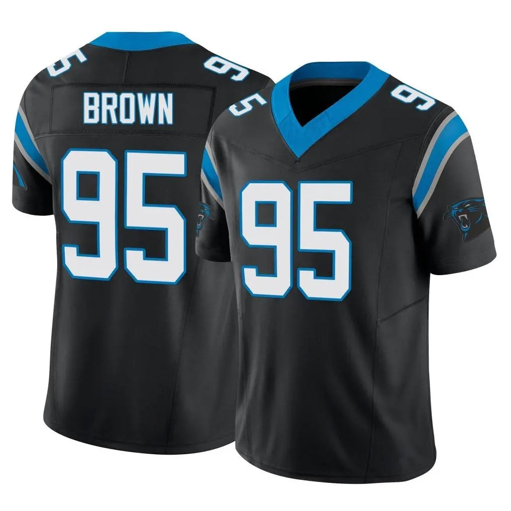 C.Panthers #95 Derrick Brown Player Black Vapor F.U.S.E. Limited Home Game Mdoa Stitched Jerseys