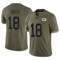 GB.Packers #18 Jonnu Smith Player Olive Salute To Service Limited Mdoa Stitched Jerseys