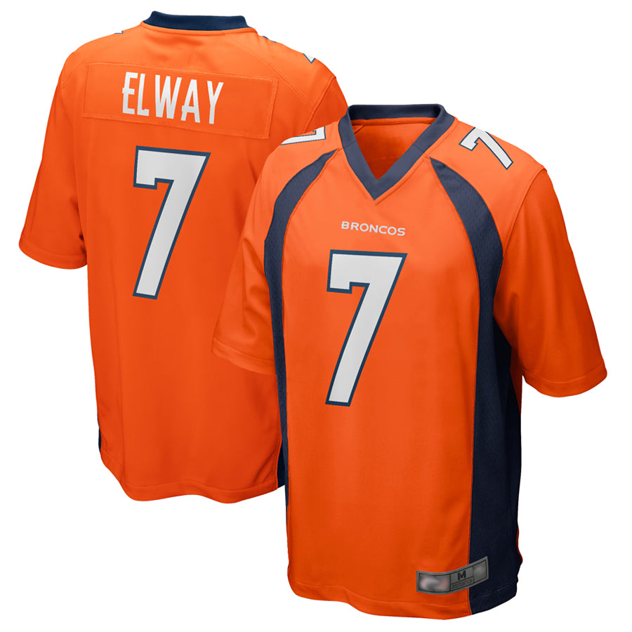 D.Broncos #7 John Elway Player Orange Game Mdoa Stitched Jerseys