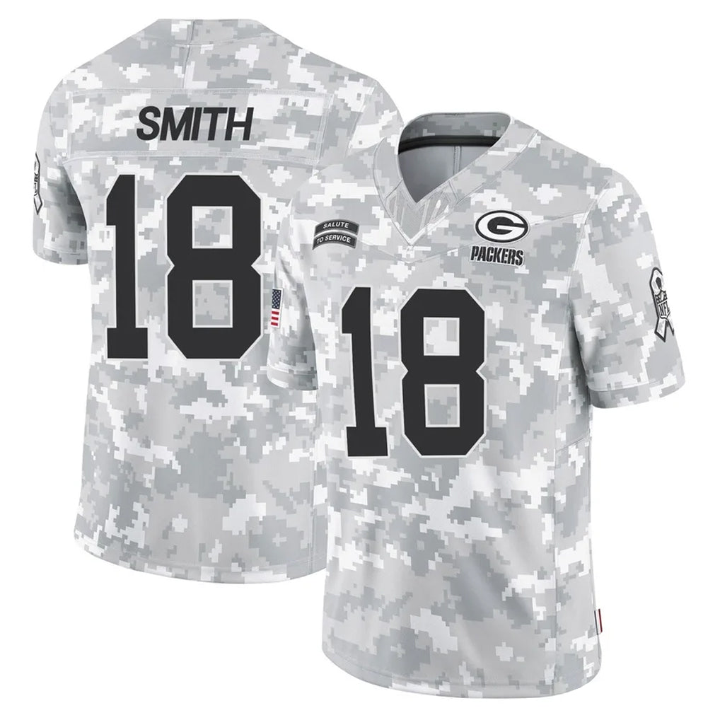 GB.Packers #18 Jonnu Smith Player Arctic Camo Salute To Service Limited Mdoa Stitched Jerseys
