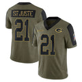 GB.Packers #21 Benjamin St-Juste Player Olive Salute To Service Limited Game Mdoa Stitched Jerseys