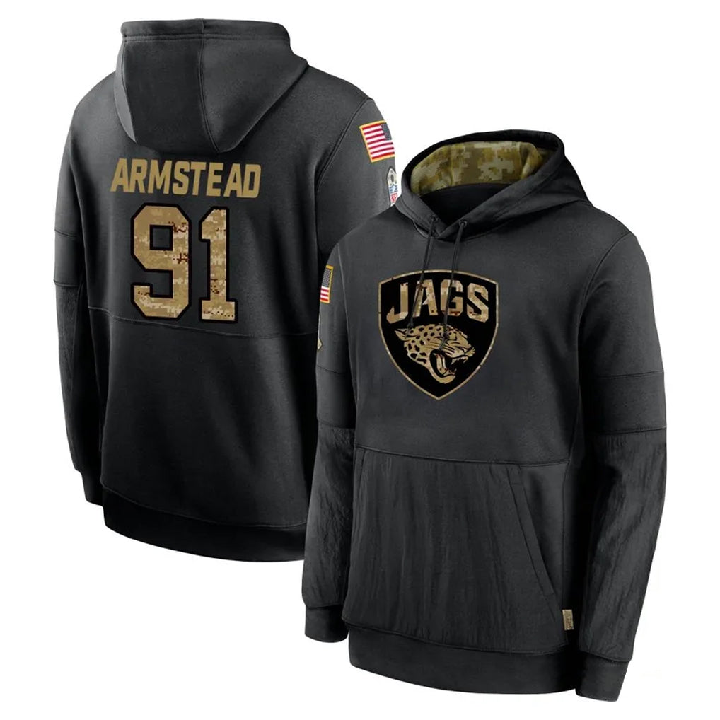 J.Jaguars #91 Arik Armstead Player Black Salute to Service Hoodies Limited Game Mdoa Stitched Jerseys