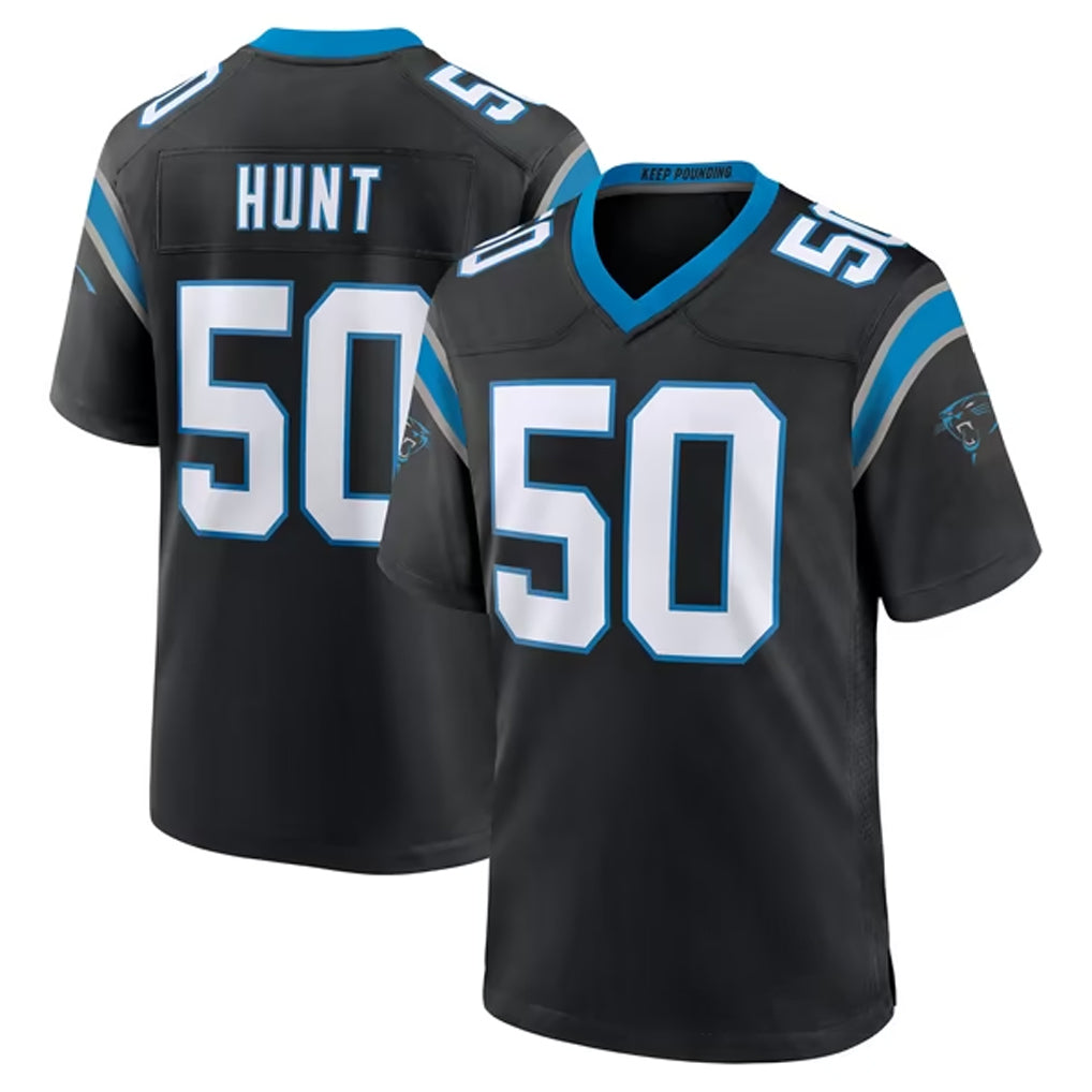 C.Panthers #50 Robert Hunt Player Black Limited Home Game Mdoa Stitched Jerseys