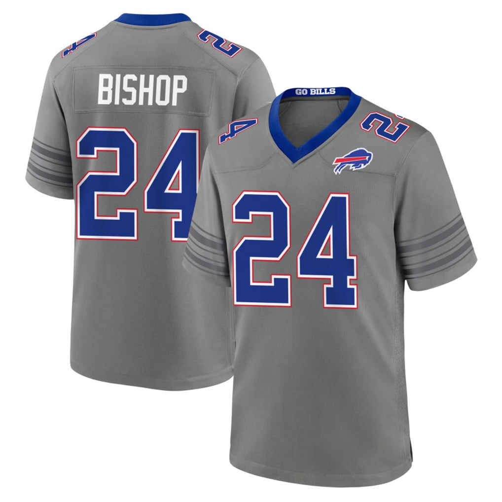 B.Bills #24 Cole Bishop Player Gray Nickel City Home Game Mdoa Stitched Jerseys