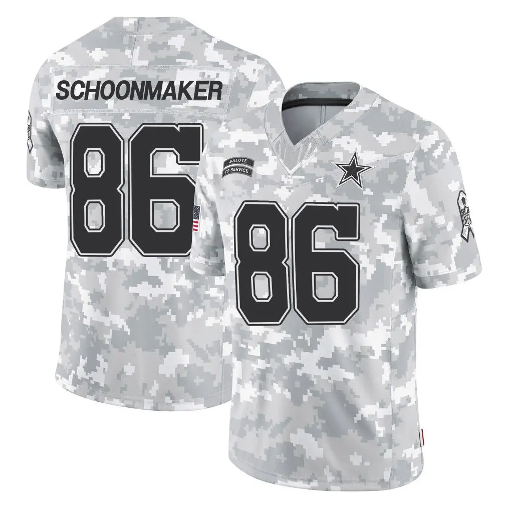 D.Cowboys #86 Luke Schoonmaker Player Arctic Camo Salute to Service Limited Home Game Mdoa Stitched Jerseys