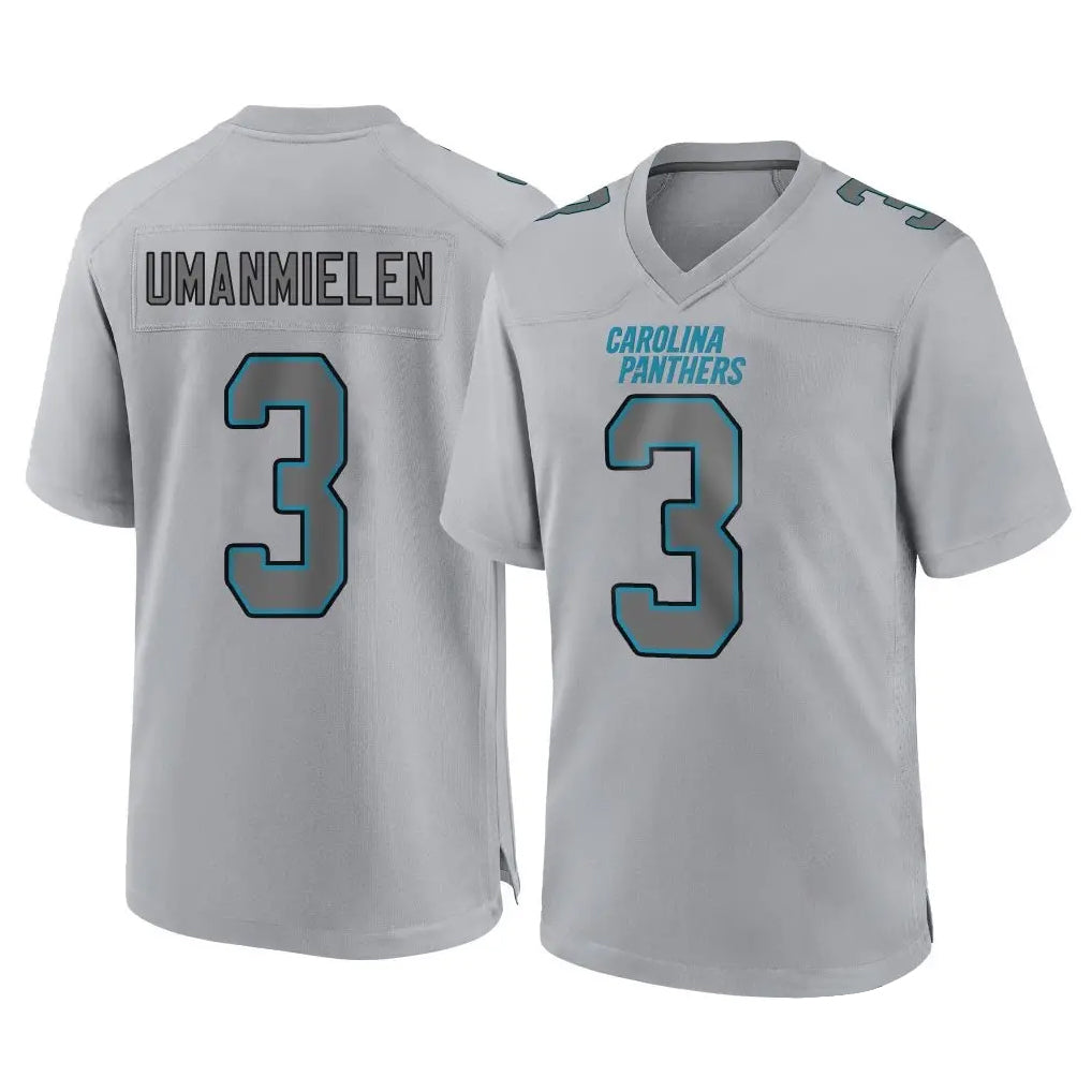 C.Panthers #3 Princely Umanmielen Player Gray Atmosphere Fashion Game Mdoa Stitched Jerseys