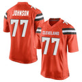 C.Browns #77 Zion Johnson Player Orange Home Game Mdoa Stitched Jerseys