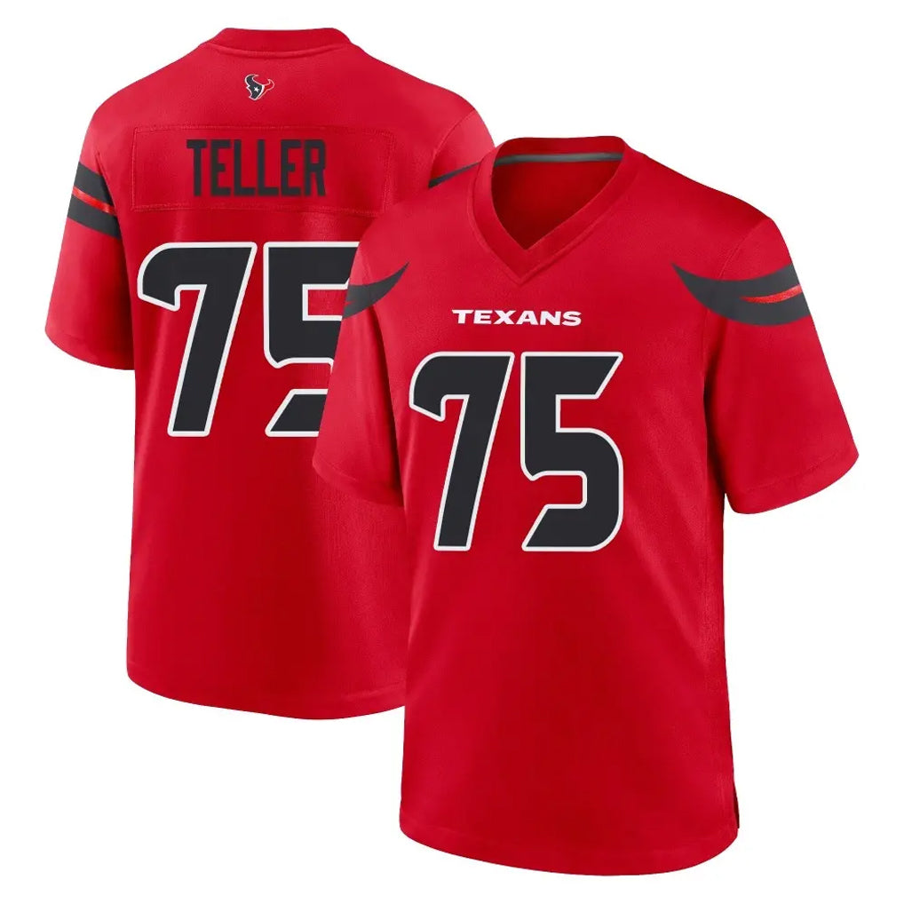 H.Texans #75 Wyatt Teller Player Red Alternate Home Game Mdoa Stitched Jerseys