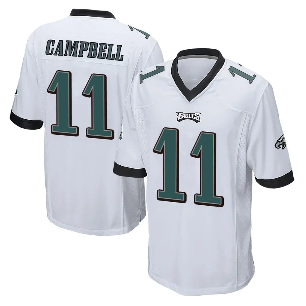 P.Eagles #11 Jihaad Campbell Player White Home Game Mdoa Stitched Jerseys