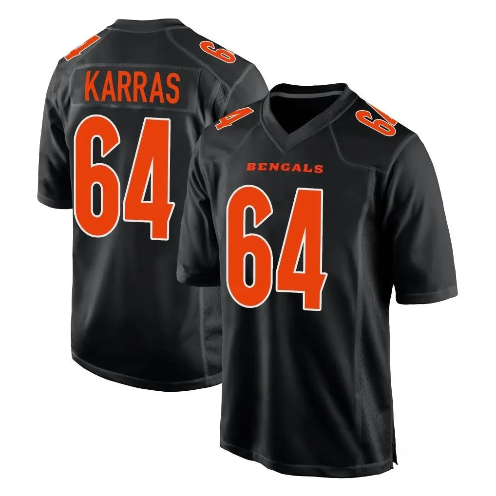 C.Bengals #64 Ted Karras Player Black Fashion Game Mdoa Stitched Jerseys