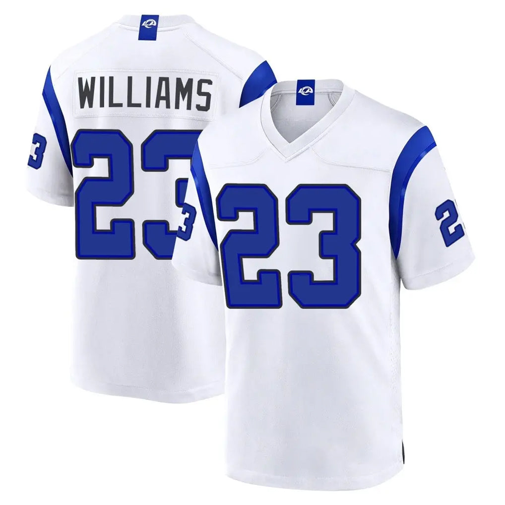 LA.Rams #23 Kyren Williams Player White Fearsome Home Game Mdoa Stitched Jerseys