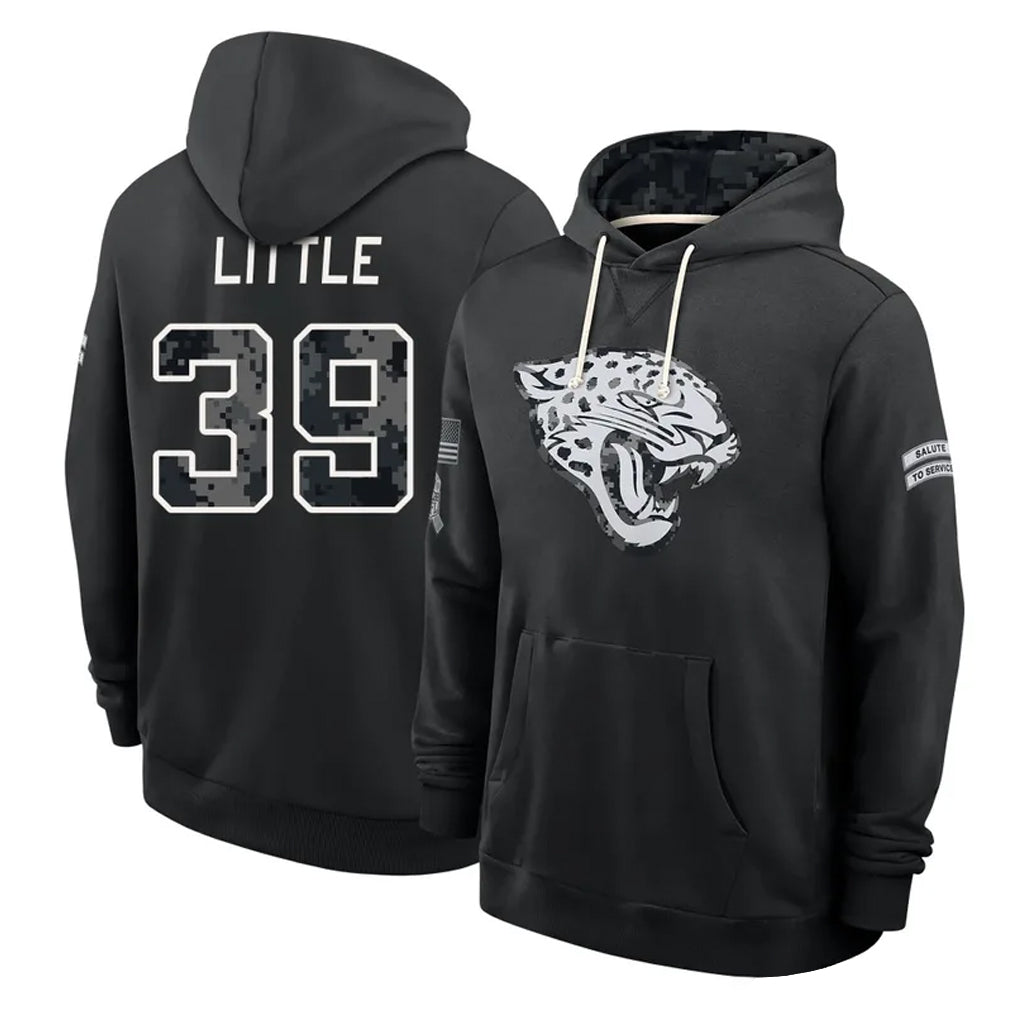 J.Jaguars #39 Cam Little Player 2026 Black Logo Pullover Hoodies Limited Game Mdoa Stitched Jerseys