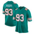 M.Dolphins #93 Zeek Biggers Player Aqua Alternate Home Game Mdoa Stitched Jerseys