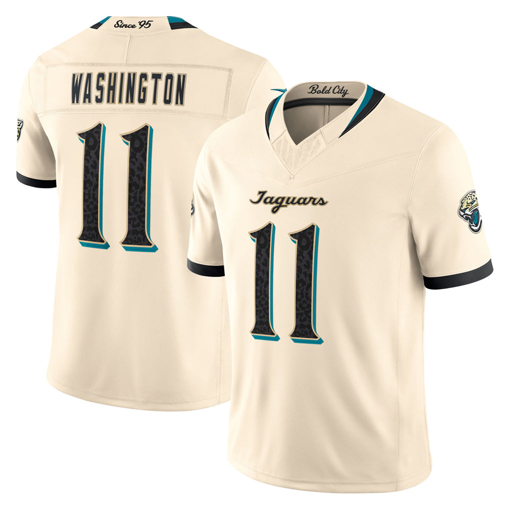 J.Jaguars #11 Parker Washington Player Natural Limited 2026 Rivalries Collection Game Mdoa Stitched Jerseys