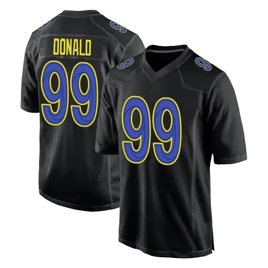 LA.Rams #99 Aaron Donald Player Black Fashion Limited Home Game Mdoa Stitched Jerseys