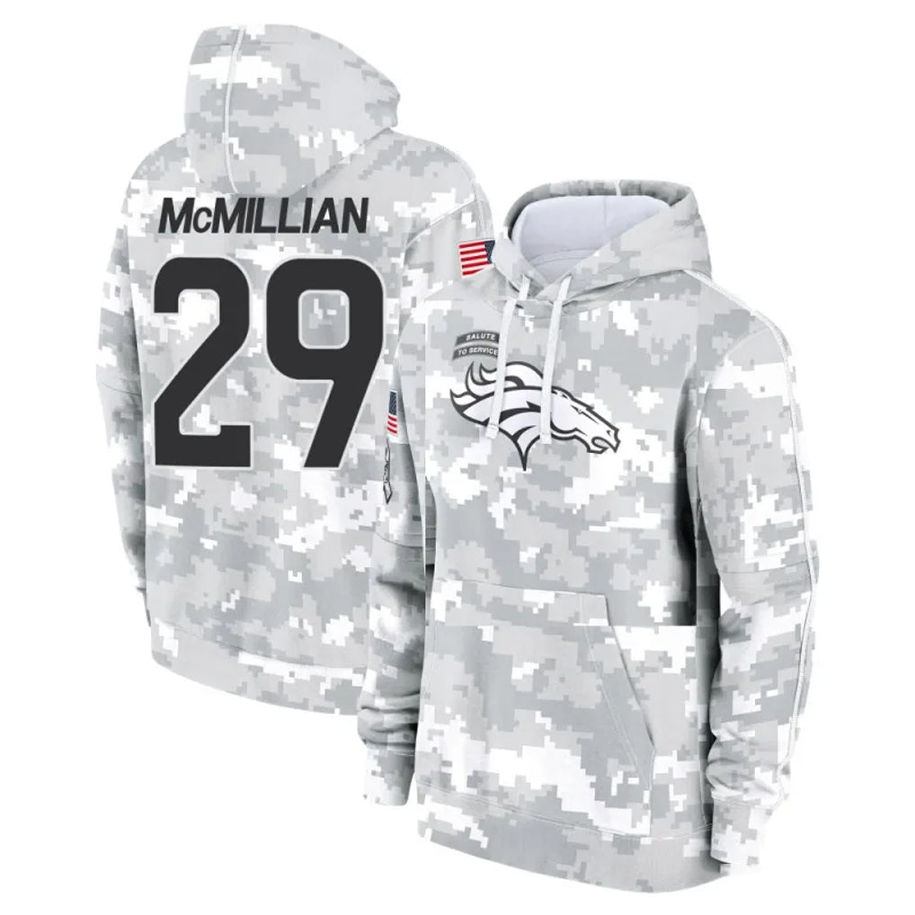 D.Broncos #29 Ja'Quan McMillian Player Arctic Camo Salute to Service Hoodies Limited Game Mdoa Stitched Jerseys
