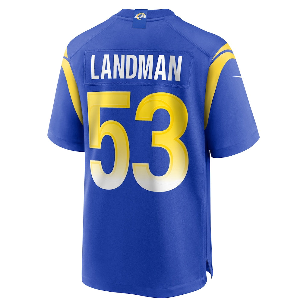 Mdoa LA.Rams #53 Nate Landman Royal Team Game Jersey