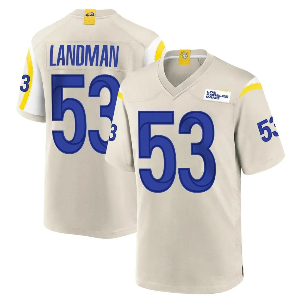 LA.Rams #53 Nate Landman Player Bone Home Game Mdoa Stitched Jerseys