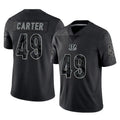 C.Bengals #49 Barrett Carter Player Black Reflective Limited Game Mdoa Stitched Jerseys