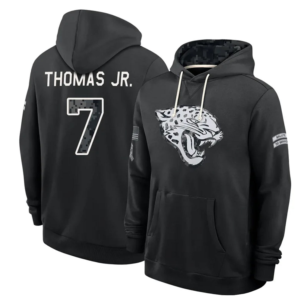 J.Jaguars #7 Brian Thomas Jr. Player 2026 Black Logo Pullover Hoodies Limited Game Mdoa Stitched Jerseys