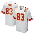 KC.Chiefs #83 Noah Gray Player White Home Game Stitched Jerseys