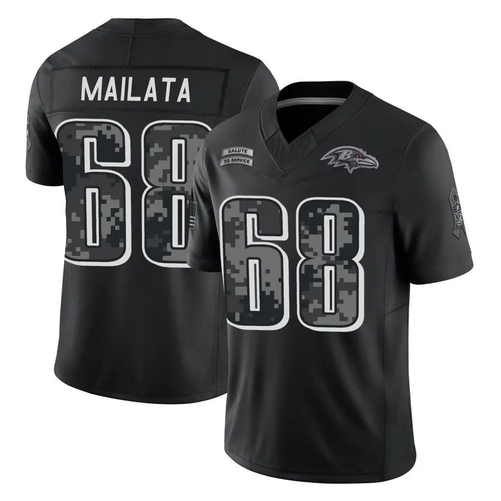 P.Eagles #68 Jordan Mailata Player Black Limited 2026 Salute to Service Home Game Mdoa Stitched Jerseys